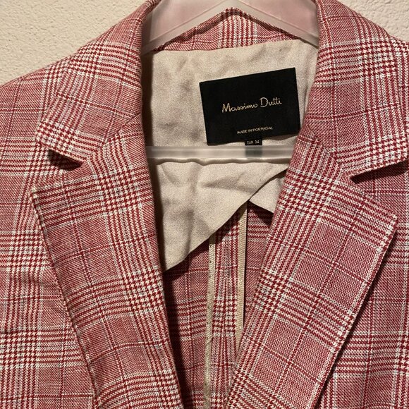 Massimo Dutti Linen‎ Blazer XS Preppy Country Club Equestrian Collegiate - Picture 3 of 5